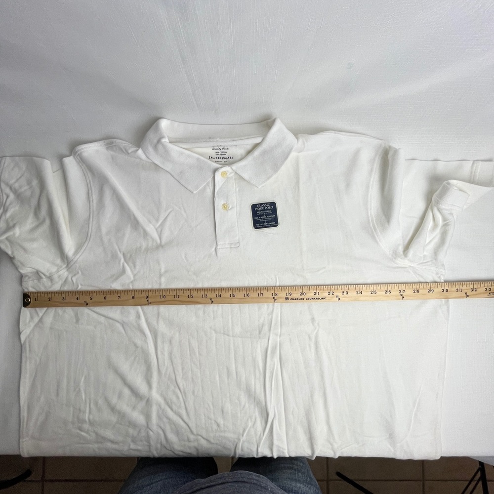 Faded Glory Polo Shirt Mens 3XL White Classic Pique Cotton Short Sleeve NWOT - Picture 6 of 9